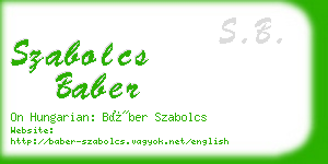 szabolcs baber business card